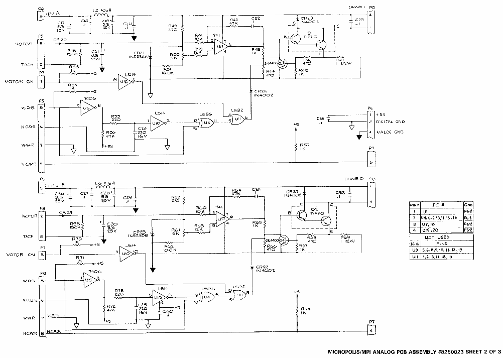 [Micropolis/MPI analog PCB assembly #8050023 sheet 2 of 3]