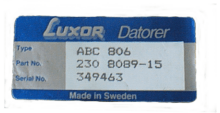 ABC 802 serial number plate